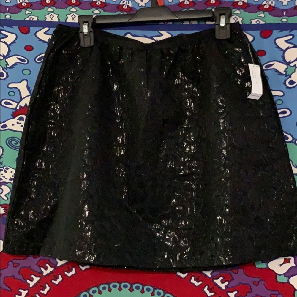 Old Navy Black Metallic Animal Print Mini Skirt Size 10